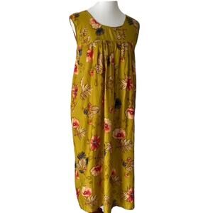 Vintage Handmade Dress Medium Boho Cottage Dress Grandmacore Grunge Floral leaf
